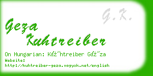 geza kuhtreiber business card